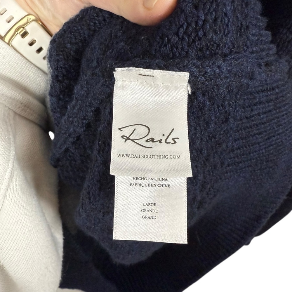 Rails Men’s Full Zip Wool Blend Knit Sweater in Navy Blue Size L - Picture 6 of 10